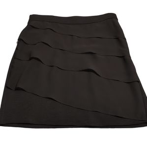 Ann Taylor Black Knit Skirt w/ Chiffon Layers, Size 8